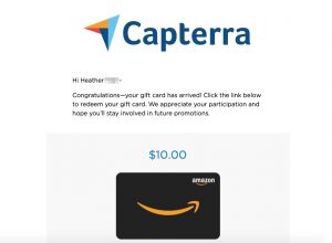 Amazon Gift card from Capterra