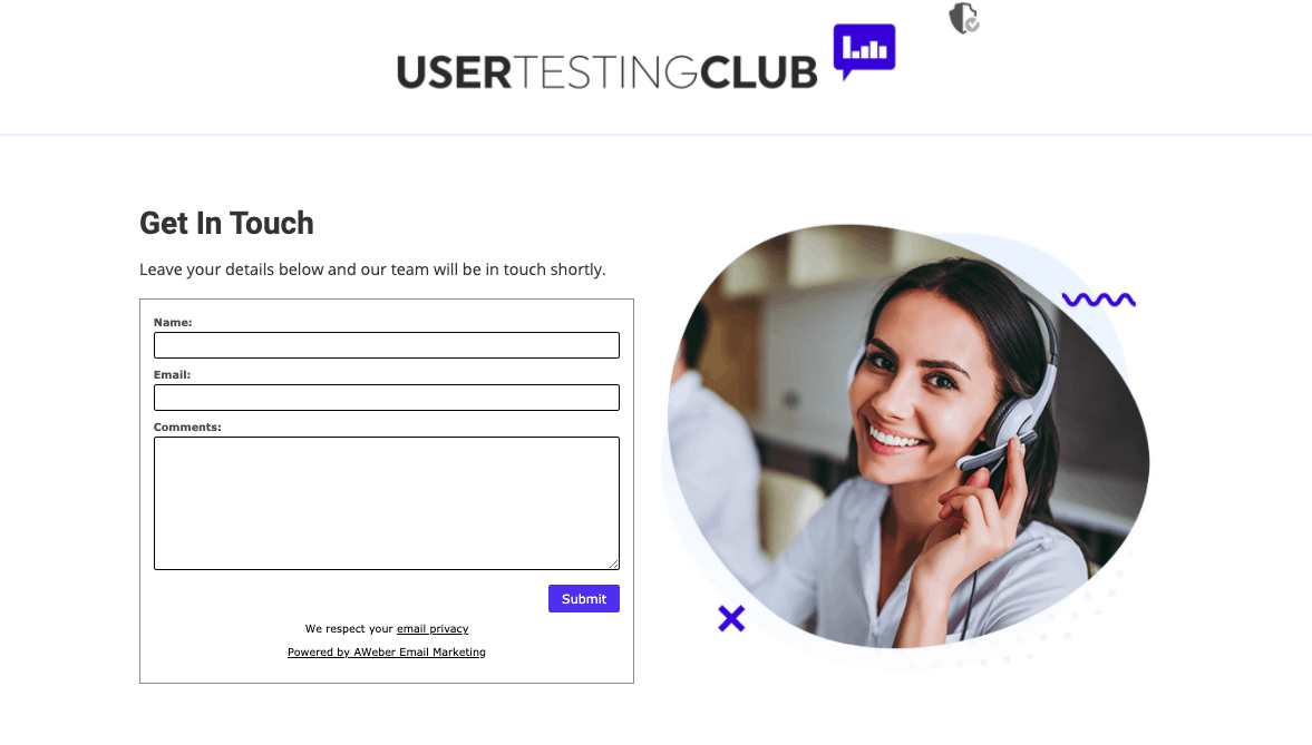 user testing club signup form